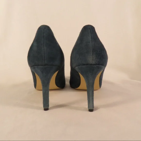 Charles By Charles David Denim Blue Suede Heels Size 9.5 Medium - Picture 8 of 9